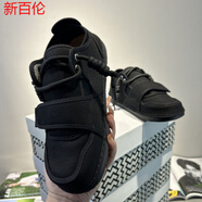 MEOD冰人奧茲oetzi 丑萌鞋潮拼色一腳蹬小丑鞋布面透氣板鞋軟底休閑鞋 升級(jí)版黑色 39