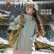 駱駝（CAMEL）沖鋒衣男女外套三合一可拆卸兩件套戶外暴雨級(jí)防水防風(fēng)登山服