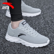 安踏（ANTA） 男鞋跑步鞋2025新款夏季網(wǎng)面透氣休閑鞋子旗艦運動(dòng)鞋男網(wǎng)鞋 霧灰5532 39