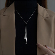 七夕情人節(jié)禮物項鏈女士輕奢ins小眾設(shè)計感氣質(zhì)送女友禮物項鏈 長款三角毛衣鏈