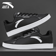 安踏（ANTA）男鞋春季板鞋男士小白鞋2026新款低幫休閑滑板鞋潮旅游運動(dòng)鞋子男 黑色-1 41