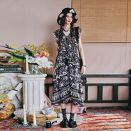 菀草壹2025夏季新款連衣裙Q28723421 墨黑色 S