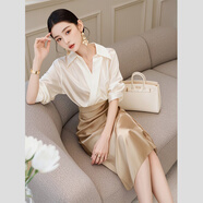 蘇洛琳（SULUOLIN）2025年春秋季夏天新款女士職業(yè)兩件套裝連衣裙小個(gè)子穿搭氣質(zhì)衣服 兩件套 M 98-108斤