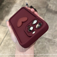 天語小米紅米note13Pro手機殼12turbo新款note11Pro愛心10軟硅膠9 天眼階梯-酒紅色-立體愛心LL 紅米 Note11T Pro/11T
