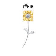 YVMIN尤目方花枝葉耳墜耳釘耳飾設計師款【新品】七夕情人節禮物送女友 金色（大號）單只