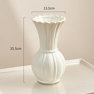 潤開(kāi)臨奶油風(fēng)陶瓷花瓶白色高級感水養玫瑰插花復古法式客廳餐桌擺件藝術(shù) 城堡（大號）啞米精致款