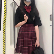 寧蔚2025春秋新款JK制服百褶裙學(xué)生百折裙學(xué)院風(fēng)半身裙校服裙子GDD 沙華格裙+領(lǐng)結(jié) XL
