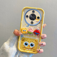 佩諾榮耀X50手機殼ALI-AN00保護套X50GT立體公仔硅膠全包防摔磨砂pro卡通可愛(ài)創(chuàng  )意男女新潮款潮軟外殼 【TY白JGS立體公仔】-海綿寶寶(單殼) 榮耀X50/X50GT/X50Pro