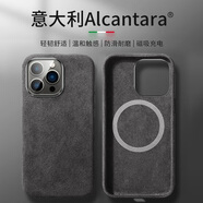 0度 適用蘋果16/16pro手機(jī)殼iPhone16ProMax翻毛皮保護(hù)套歐締蘭磁吸保護(hù)套女生情侶個(gè)性毛絨手機(jī)殼 黑色 iPhone16ProMax-6.9英寸