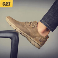 卡特（CAT）男鞋馬丁靴夏季新款輕便戶外復(fù)古工裝鞋低幫牛皮休閑 咖啡色 39