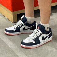 耐克（NIKE）aj男鞋air jordan 1鞋子男秋季 aj1低幫板鞋休閑鞋男子運(yùn)動籃球鞋 553558-481【午夜藍(lán)】 42.5