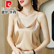 皮爾卡丹（pierre cardin）吊帶背心女2025夏季新款白色打底衫短款小背心內(nèi)搭外穿小吊帶衫 香檳色 M