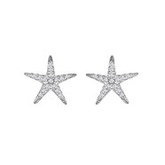 925海星耳釘女韓式時(shí)尚簡約滿鉆星星耳環(huán)小巧精致ins網(wǎng)紅耳飾 LFQX335（純銀+鋯石 925銀