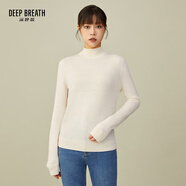 深呼吸DEEP BREATH女裝可機(jī)洗純羊毛打底針織衫女A300962 白 S (2碼)
