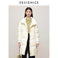 迪賽尼斯（DESIGNICE）冬季新款白鵝絨高級(jí)感通勤外套純色立領(lǐng)羽絨服女 白色 S 建議拍前聯(lián)系客服確認(rèn)