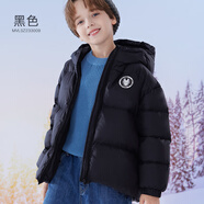 迪士尼男童羽絨服兒童冬裝新款鴨絨中大童保暖加厚外套三防滑雪服童裝 黑色 150