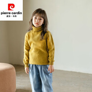 皮爾卡丹（pierre cardin）兒童100絨衫毛毛衫高領(lǐng)2025秋冬新款套頭加厚毛衣男女童裝 楓葉黃 130 【收藏下單】