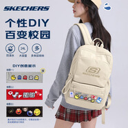斯凱奇（SKECHERS）書包男女校園情侶雙肩包時(shí)尚潮流大容量背包休閑運(yùn)動(dòng)包旅行 【沙黃色可DIY款】L424K129-01LU