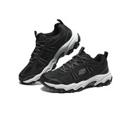 斯凱奇（Skechers）【成毅同款】云野 | 登山徒步鞋戶(hù)外男女款抓地防護耐磨網(wǎng)布透氣 女款-黑色/白色/BKW 40
