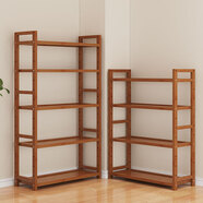 絲竹閣置物架簡(jiǎn)易落地客廳臥室廚房收納多層實(shí)木靠墻貨架窄現代儲物架子 茶色楠竹平板置物架 三層-長(cháng)50寬25高65CM