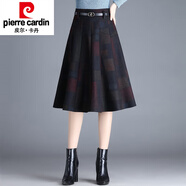 皮爾卡丹（pierre cardin）毛呢格子a字裙女秋冬2025新款高腰顯瘦小個(gè)子短裙大擺半身裙傘裙 彩色格子 毛呢冬款 裙長(cháng)70cm 2XL 腰圍2尺3左右/120-130斤