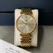 【二手99新】浪琴（LONGINES）男表瑞表嘉嵐系列 商務(wù)休閑超薄自動(dòng)機械手表男士 浪琴石英男表 33mm條紋刻香檳盤(pán)鍍金L4.709.2.32.8 進(jìn)口手表+全國包郵+終身售后
