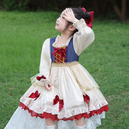 洛麗塔夏裝兒童卡通公主高級禮服裙連衣裙短袖女童公主裙生日裙 公主裙長袖+亮燈星星裙撐 100cm（偏小，拍大一碼）