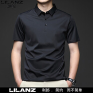 利郎新款2024夏季短袖T恤男高端POLO男裝翻領(lǐng)中青年爸爸裝體恤 黑色 165/M
