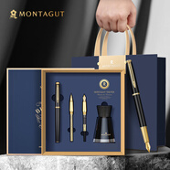 夢(mèng)特嬌（MONTAGUT）鋼筆簽字筆美工筆三合一練字筆男女款辦公禮盒套裝睿智系列免費(fèi)刻字珠光黑