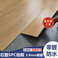 榮彩【免膠】spc鎖扣地板耐磨卡扣式家用防水環(huán)保石塑石晶地板水泥地 38202-6A【厚度3.8mm】 平米