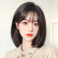 Actual Self假發(fā)女整頂短發(fā)波波頭自然仿真假發(fā)女減齡時(shí)尚假發(fā)女自然全頭套 減齡波波頭 冷棕色 短發(fā) 33cm