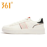 361°運動(dòng)鞋男2024夏季新款青年學(xué)生板鞋戶(hù)外滑板鞋男平底小白鞋男 羽毛白/虛擬紅 39
