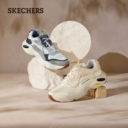 斯凱奇（Skechers）老爹鞋男士運動(dòng)休閑鞋拼接撞色設計復古時(shí)尚潮流柔軟舒適帥氣男鞋 男款/乳白色/OFWT 40