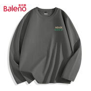 班尼路（Baleno）長(cháng)袖t恤男秋季學(xué)生重磅寬松ins潮流運動(dòng)上衣純棉透氣內搭秋裝男士