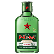 紅星北京二鍋頭清香型白酒 紅星小二 扁二小酒版綠扁大二小酒過節(jié)送禮 43度 100mL 1瓶