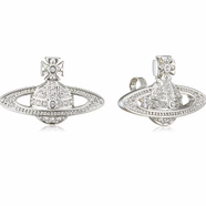 銀針日常百搭高級感西太后土星耳釘耳飾情人節生日禮物女飾品 銀色土星耳釘一對