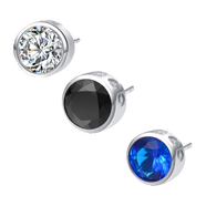 GEVILANGS999足銀耳釘男士耳環(huán)黑色單只女潮流復古圓鉆耳飾品生日免費刻字 圓鉆耳釘單只【留言備注】 8MM規格