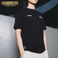 英雄聯(lián)盟2024MSI李青T恤針織圓領(lǐng)短袖簡(jiǎn)約男女同款游戲周邊 黑色 XL