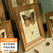棲域（QIYU）照片定制相框高級感擺臺美式復古5寸6寸7寸8寸10寸16寸12寸A4畫(huà)框 原木色 4寸正方形(10cm*10cm)