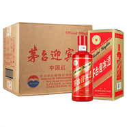 茅臺（MOUTAI）【年份老酒】茅臺迎賓酒 53度茅臺迎賓酒 醬香型白酒 婚宴送禮 53度 500mL 6瓶 2018年紅迎賓整箱