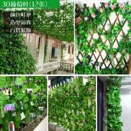 盛世泰堡 仿真葡萄葉葡萄藤條裝飾塑料花藤空調管道布置含扎帶30葉12條裝