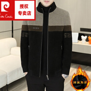 皮爾卡丹（pierre cardin）秋冬季呢子外套男士短款毛呢大上衣金貂絨男裝休閑加絨加厚夾克 5561黑色【加厚】 加絨 XL 125-140斤