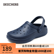 斯凱奇（Skechers）男士休閑洞洞鞋戶外溯溪鞋舒適透氣涼拖 海軍色/NVY 41