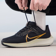 耐克（NIKE）男鞋秋季新款AIR ZOOM運動鞋子飛馬40休閑鞋緩震耐磨公路跑步鞋 HF0732-070/黑色/金勾/飛馬40 42.5