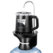 美能迪桶裝水燒水壺一體機(jī)電動(dòng)上水自動(dòng)抽水器帶加熱燒水器大桶水泡茶桶裝水飲水機(jī)底上水電熱水壺 黑色+雙層玻璃壺+自動(dòng)上水帶加熱 1L