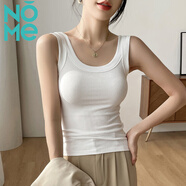 NOME吊帶背心女春夏內(nèi)搭外穿螺紋彈力無袖背心上衣 白色【圓領(lǐng)】 L
