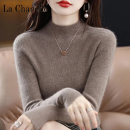 拉夏貝爾（La Chapelle）大碼針織衫女毛衫半高領(lǐng)打底衫內搭秋冬短款修身顯瘦毛衣女 純100自動(dòng)發(fā)熱駝色 純100自動(dòng)發(fā)熱S 80-100斤