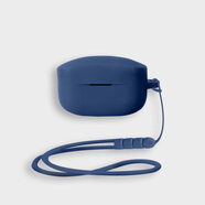 黑戴適用索尼xm4保護套Sony/索尼WF-1000XM5真無(wú)線(xiàn)藍牙耳機保護殼硅膠軟殼充電倉盒硅膠純色上下一體式 午藍色硅膠殼+午藍色螺旋硅膠繩 索尼wf1000xm4