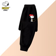史努比（SNOOPY）兒童長(cháng)褲男童純棉運動(dòng)褲春秋2025年新款女童褲子透氣休閑潮衛褲 衛褲-球拍黑褲 130