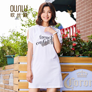 歐絲璐25 短袖純棉上衣中長(cháng)款T恤女70745 黑色 S